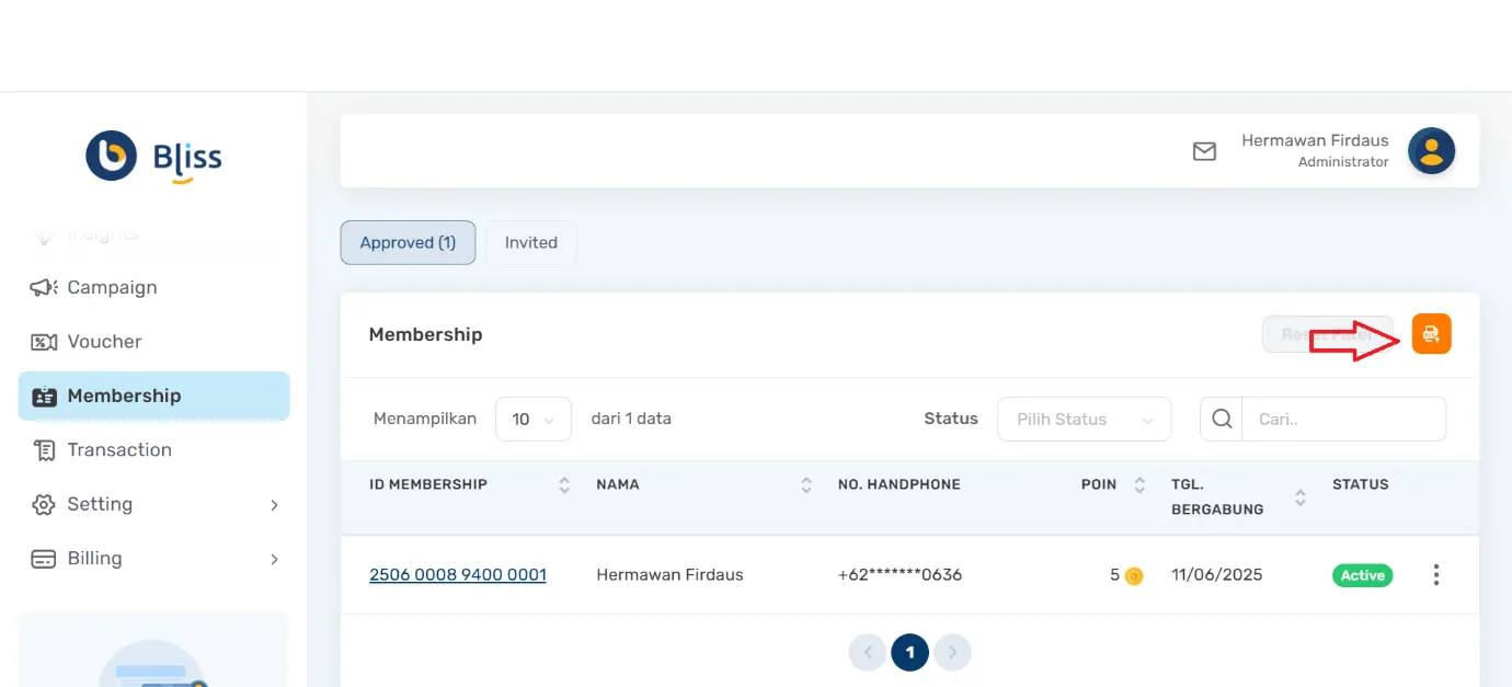 cek poin member Bliss